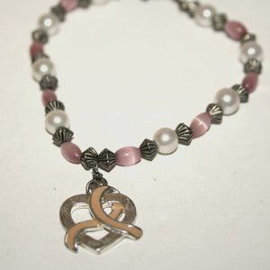 🎗️ Silver & Pearl Awareness Bracelet · 7" · Hopeful Glow 🤍